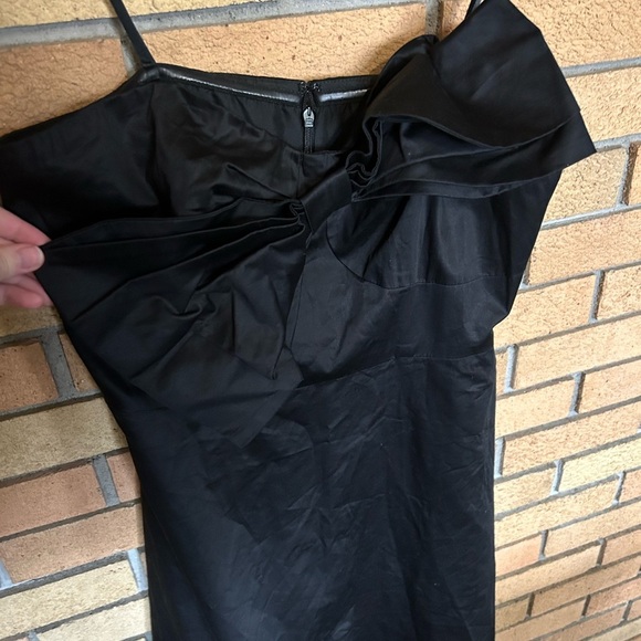 Hutch Bow Tie Strapless Maxi Dress Black Ruffle Hem Size 10 - Picture 6 of 11